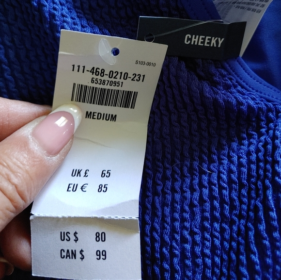 Abercrombie & Fitch cheeky one-piece bathing suit size medium NWT Blue - Picture 5 of 8